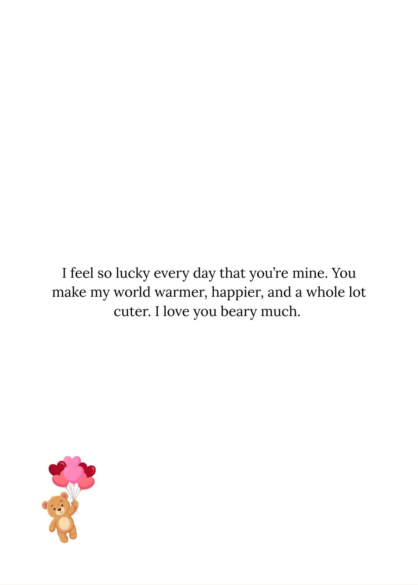 Beary Glad You’re Mine – Cute Bear Couple Card