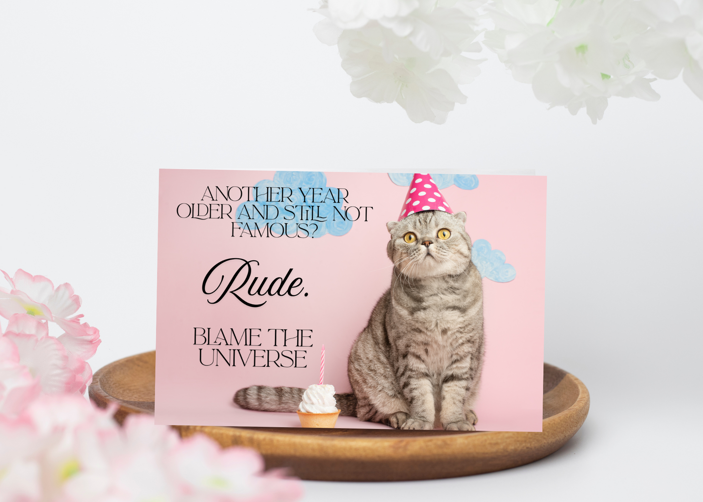 Another Year Older And Still Not Famous? Rude. Blame The Universe Birthday Card