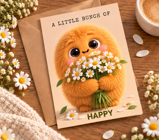 A Little Bunch of Happy – Cute Thinking of You Card