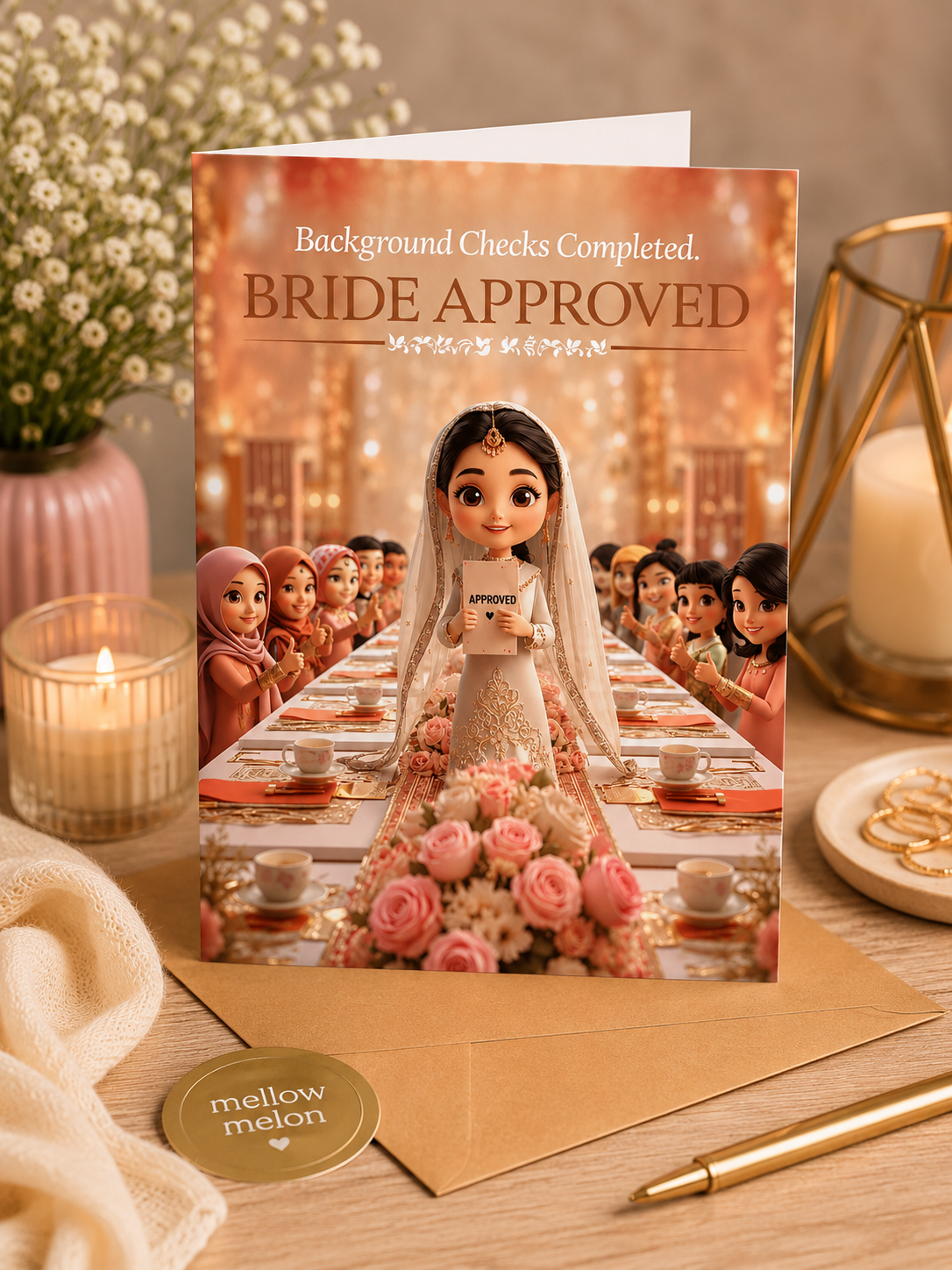 Background Checks Completed, Bride Approved Wedding Card