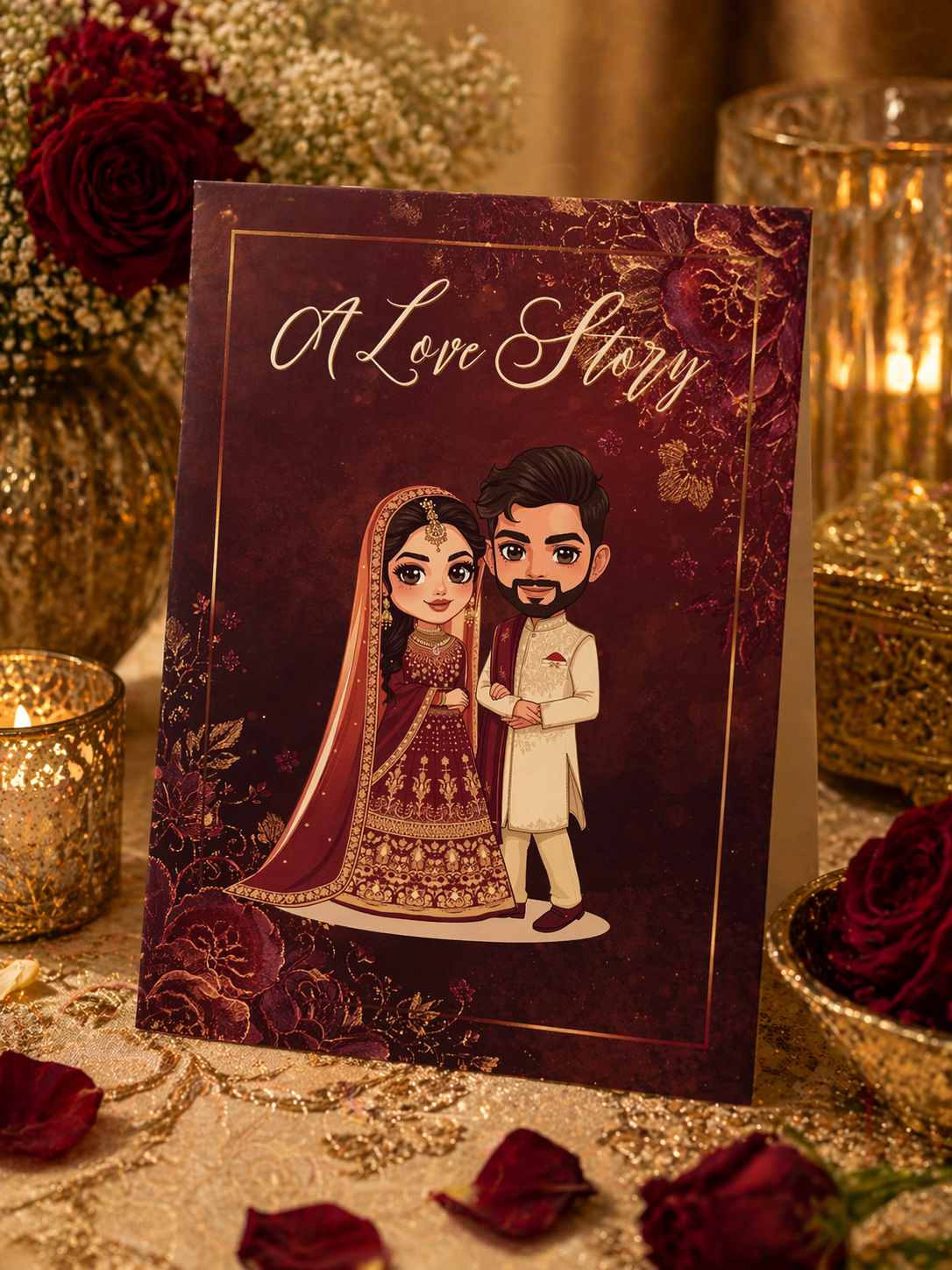 Wedding Congratulations Card | A Love Story Desi Wedding Card
