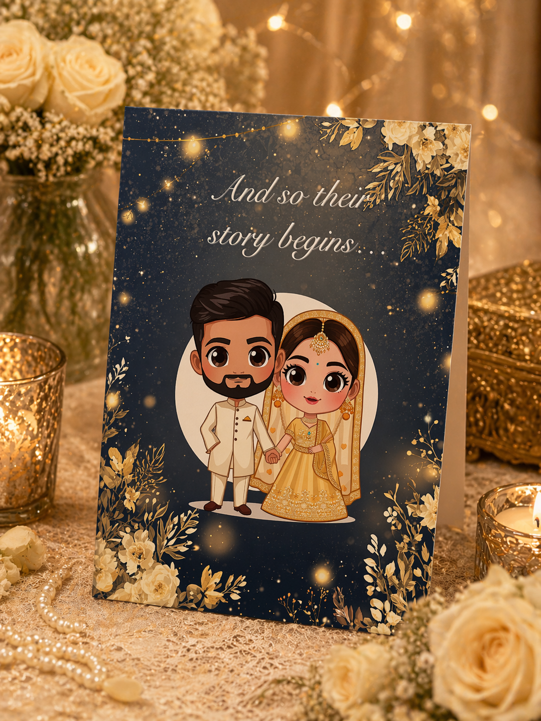 Wedding Congratulations Card | And So Their Story Begins Desi Wedding Card