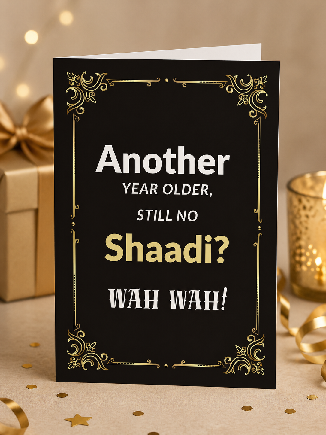 Another Year Older, Still No Shaadi? โ Funny Desi Birthday Card