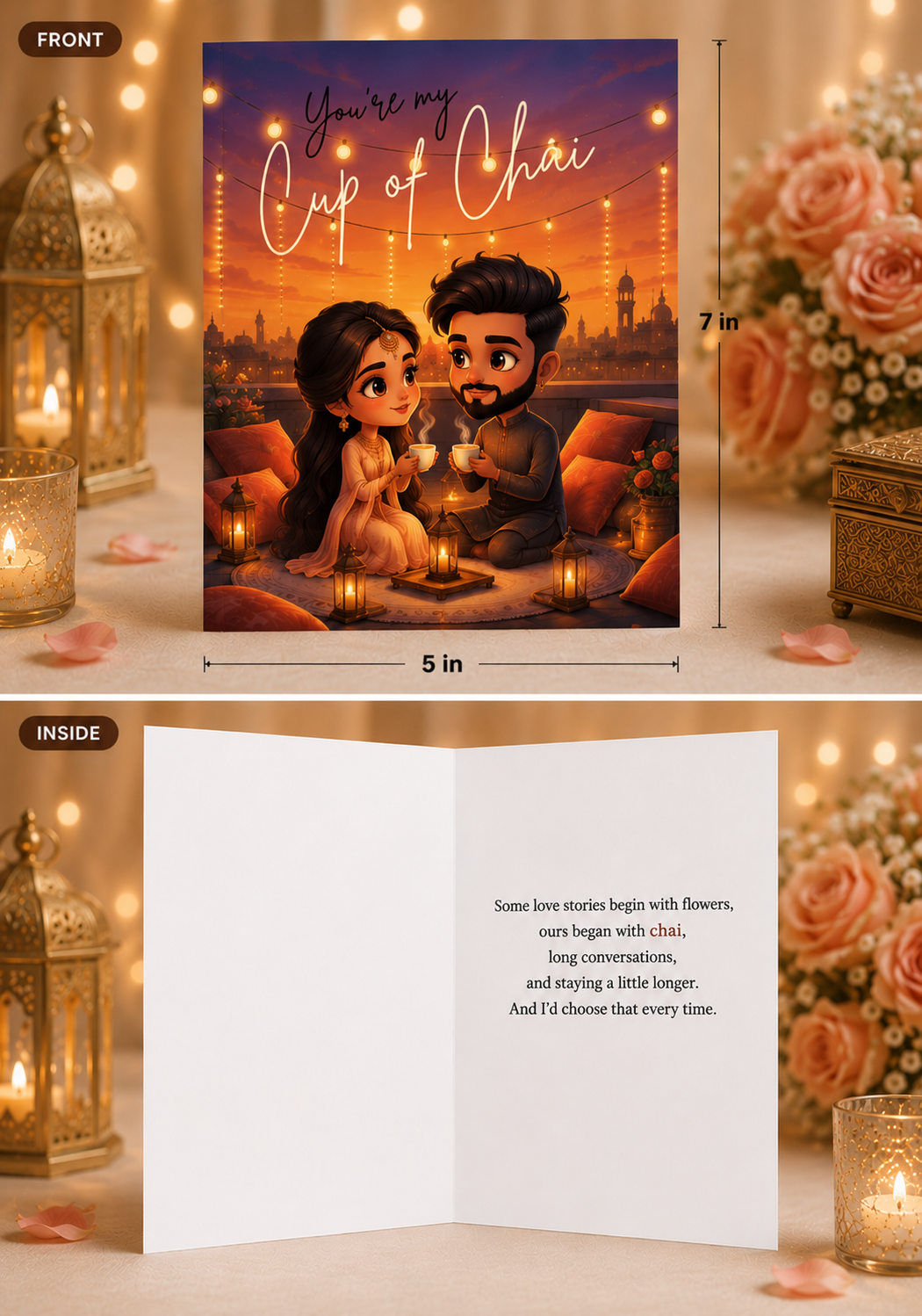 You’re My Cup of Chai | Cute Desi Romantic Greeting Card