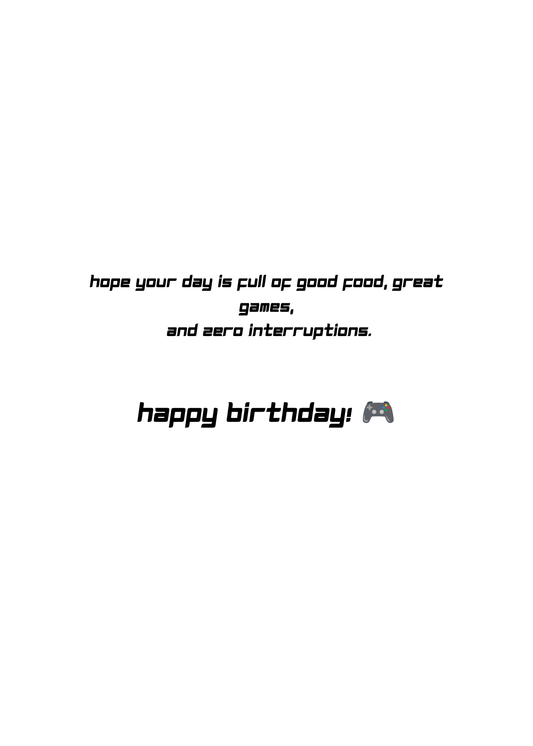 Shhh… Gamer Mode Activated – Funny Gaming Birthday Greeting Card