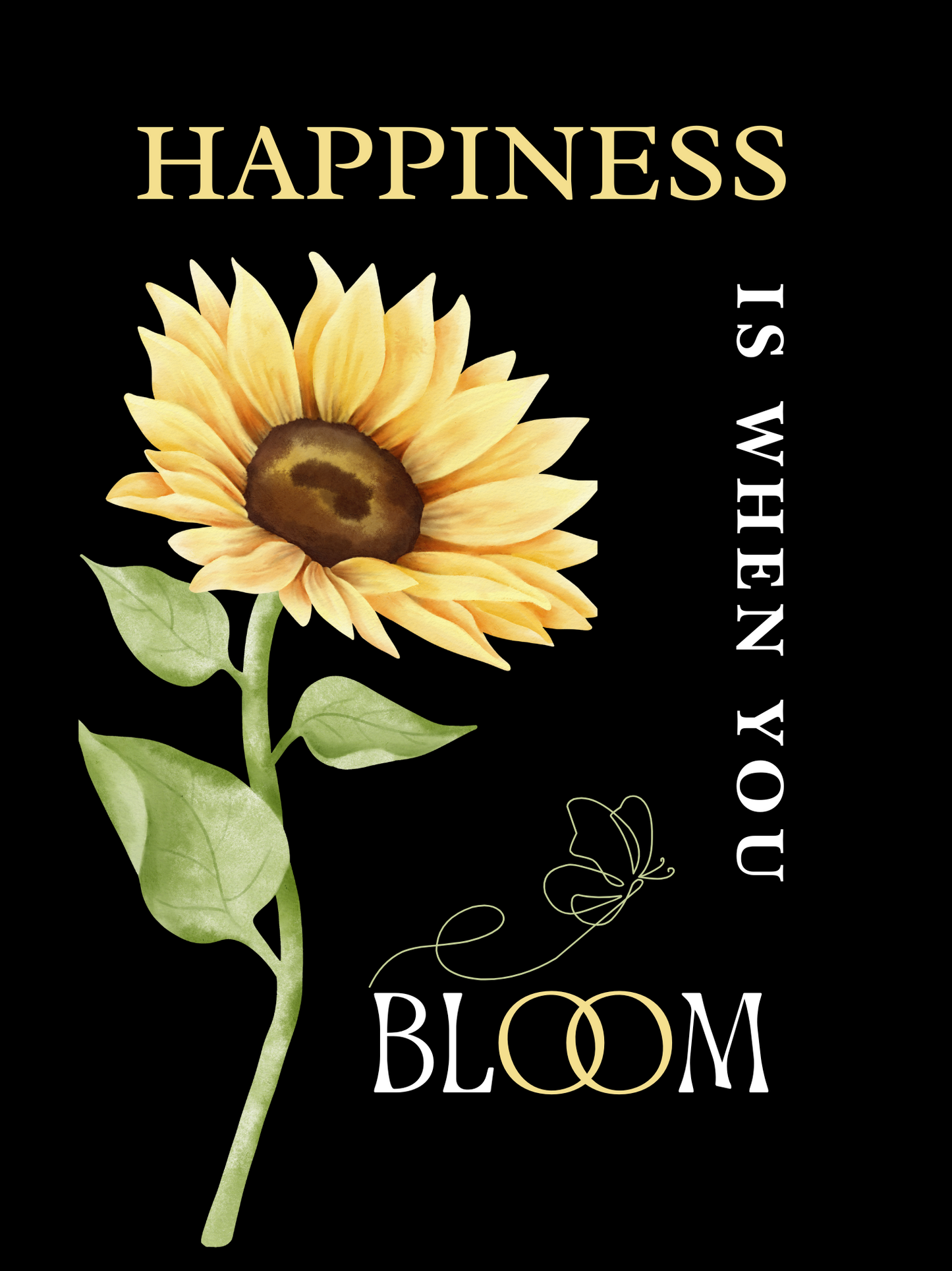 Happiness Is When You Bloom Poster - Embrace Joyful Living
