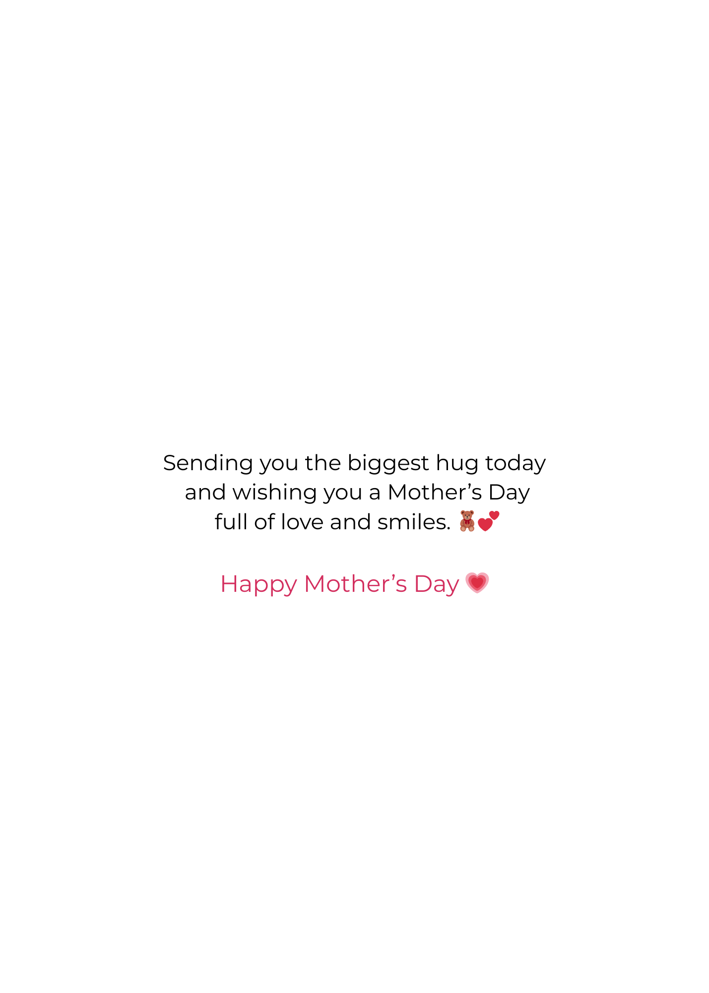 Cute Happy Mother’s Day Bear Greeting Card – Adorable Mother’s Day Card with Hearts