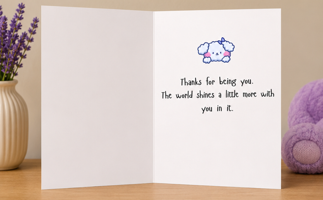 Just Because You Make the World Brighter – Thinking of You & Just Because Greeting Card
