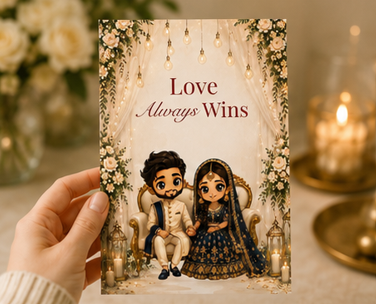 Love Always Wins – Elegant Wedding Congratulations Greeting Card