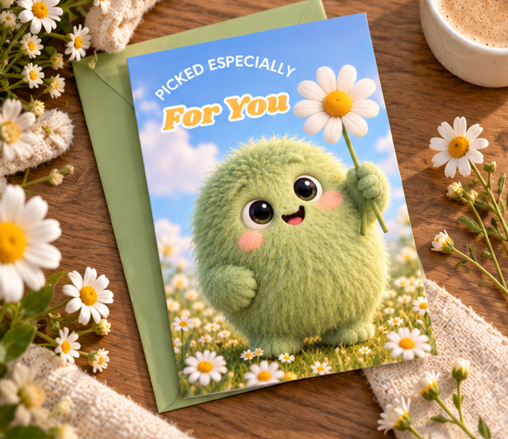 Picked Especially For You – Cute Friendship Greeting Card