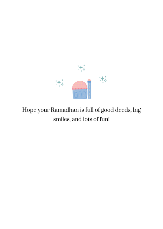 Ramadan Kareem Kids Greeting Card – Joyful Children with Lantern Design