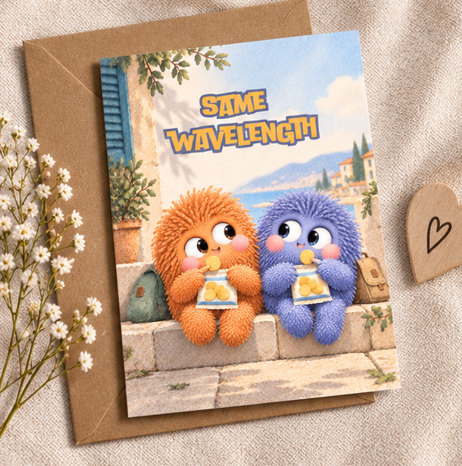Same Wavelength – Cute Best Friend Greeting Card