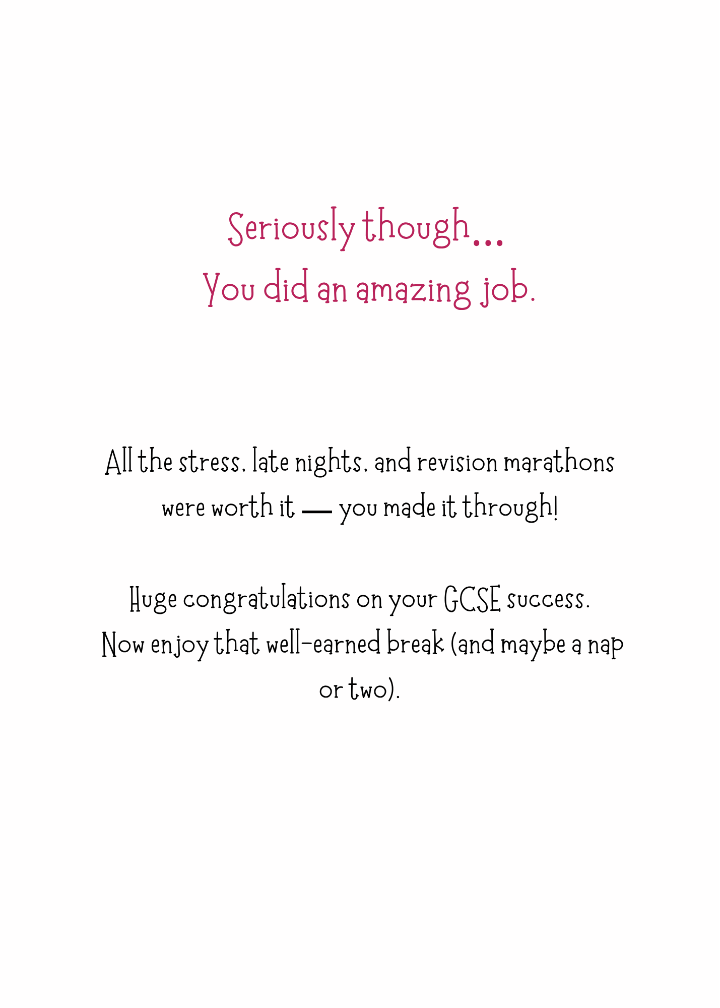 You Survived GCSEs – Now Breathe | Funny GCSE Congratulations Card | Mellow Melon