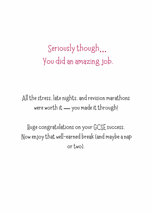 You Survived GCSEs – Now Breathe | Funny GCSE Congratulations Card | Mellow Melon
