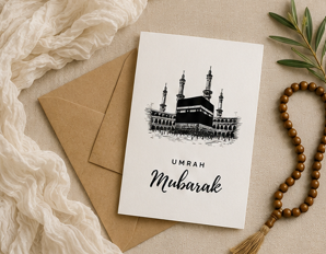 Umrah Mubarak – Elegant Islamic Greeting Card