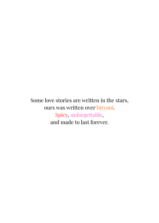 You, Me & Biryani Forever | Cute Desi Romantic Greeting Card