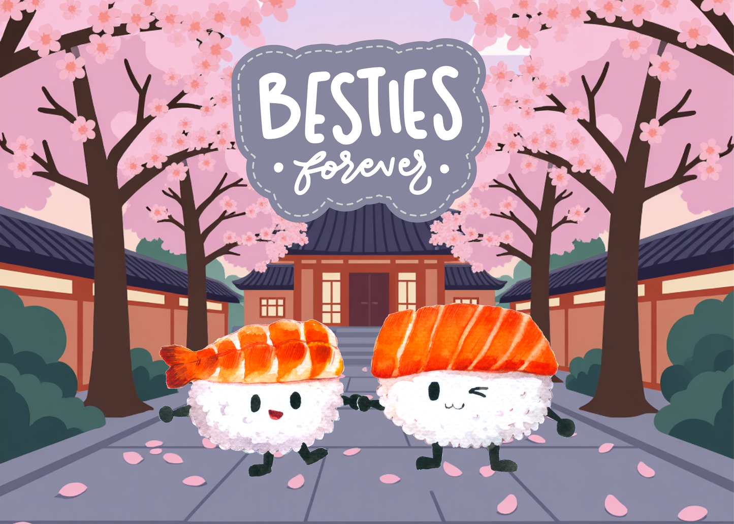Besties Forever Sushi Acrylic Prism – Cute Friendship Gift (5x7")