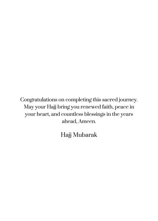 Hajj Mubarak Greeting Card – Faith, Patience, Gratitude