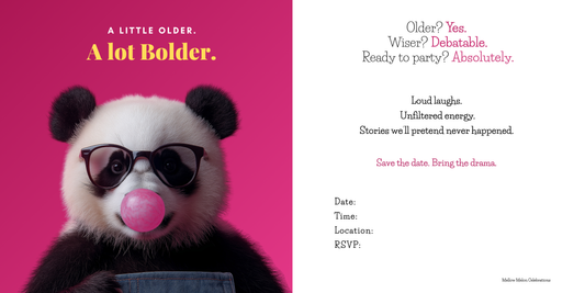 Bold Panda Birthday Invitation Cards – Funny & Fierce Party Invites (Pack of 10)