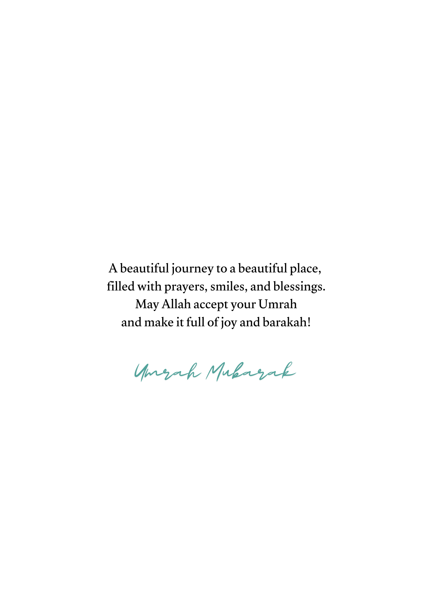 Kids Umrah Mubarak Card – Cute Islamic Greeting Card for Children (5x7")