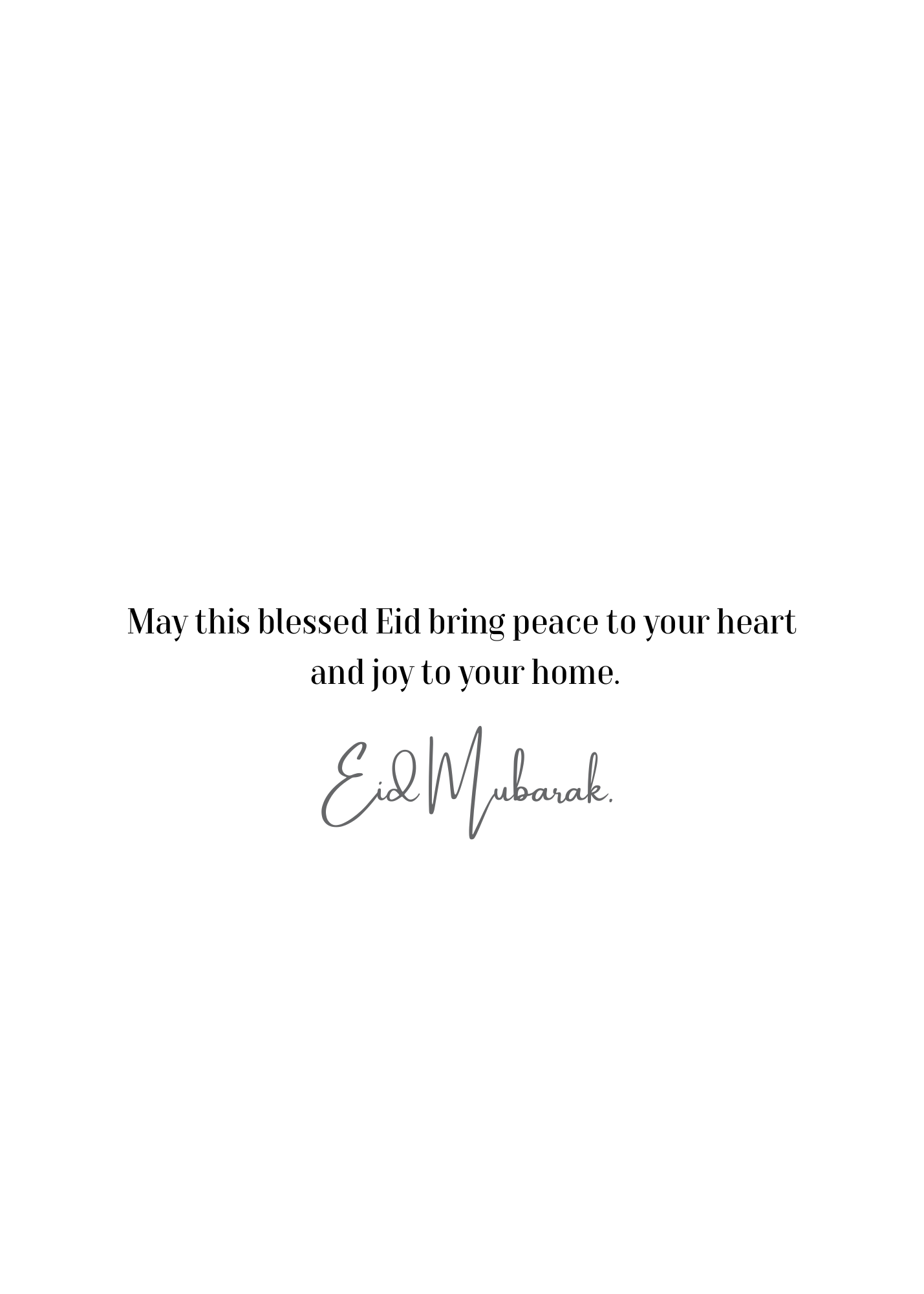 On This Blessed Eid Greeting Card – Gold Star & Crescent Moon Design