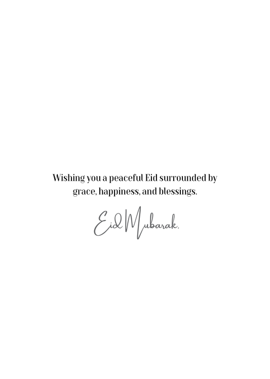 Peaceful Eid Wishes Greeting Card – Modern Starry Moon Design