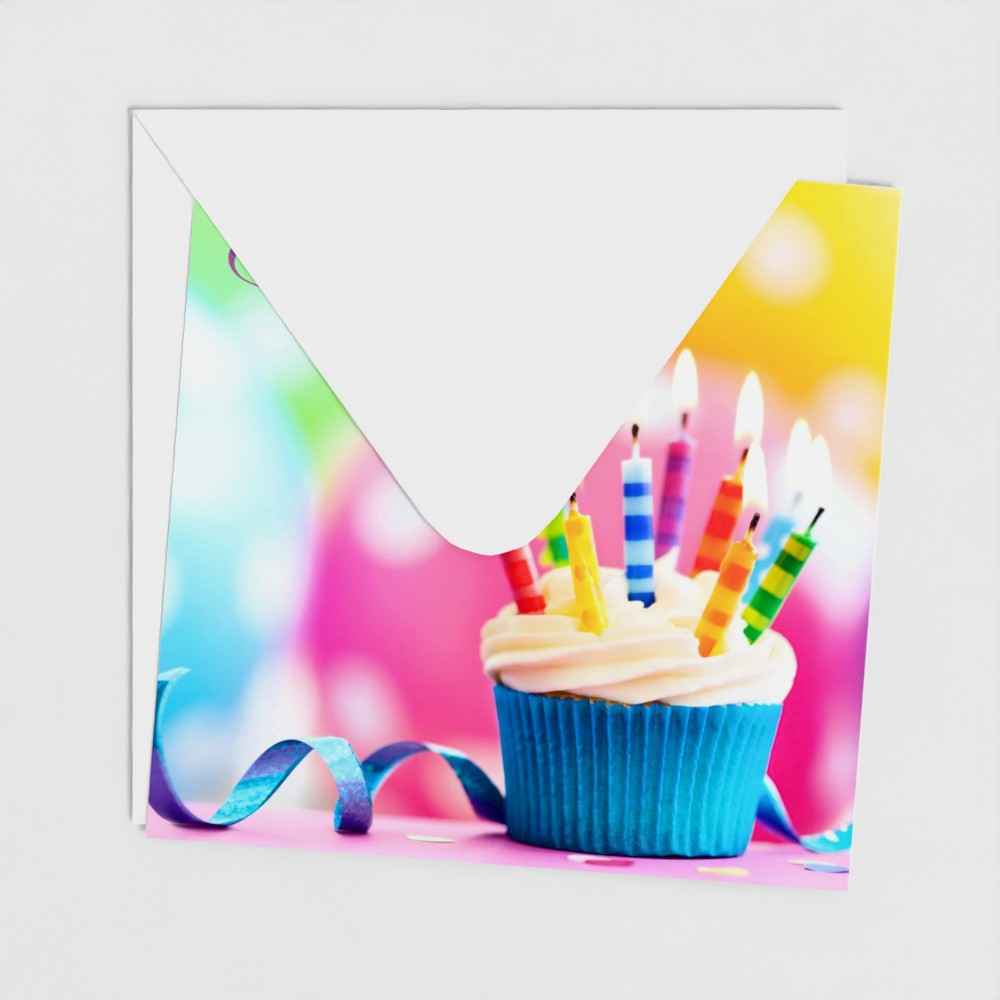 Rainbow Candle “Make a Wish” Birthday Invitation – Pack of 10