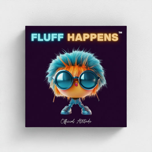 Fluff Happens™ Attitude Canvas Wall Art – 10x10" Bold Character Print