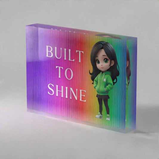Be Built to Shine Acrylic Prism – Inspirational Motivational Gift (5x7")