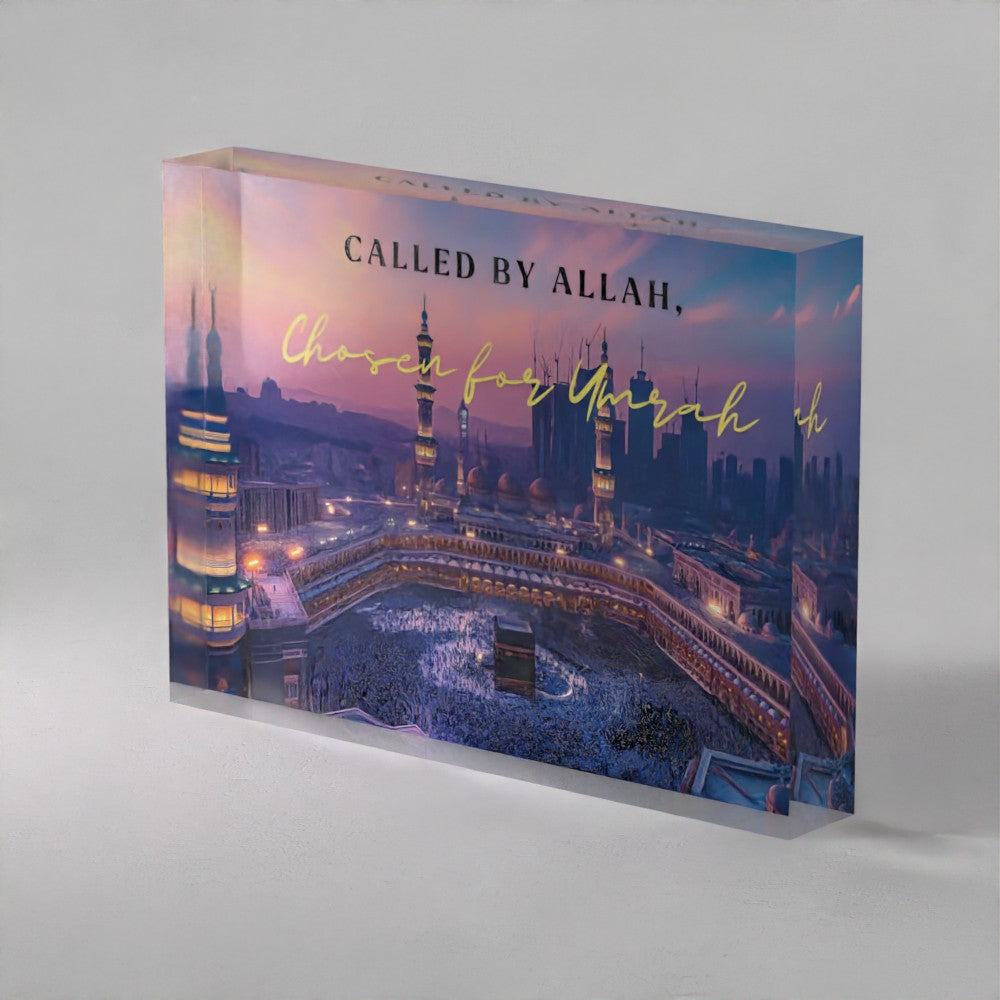 Called by Allah Acrylic Prism – Umrah Gift Islamic Decor (5x7")