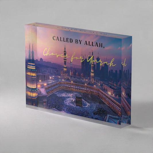 Called by Allah Acrylic Prism – Umrah Gift Islamic Decor (5x7")