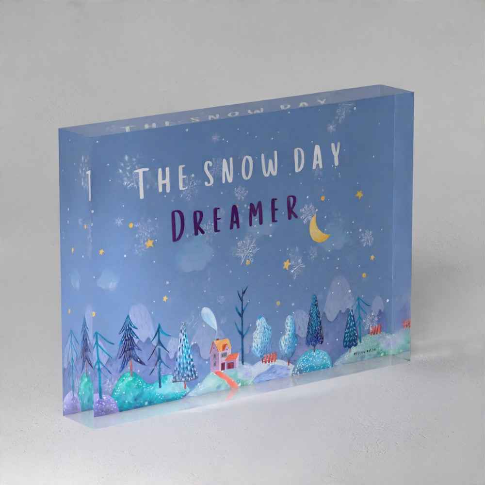 ❄️ Snow Day Dreamer – Acrylic Art Block