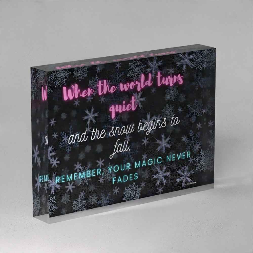 ✨ "When the World Turns Quiet” – Acrylic Art Block