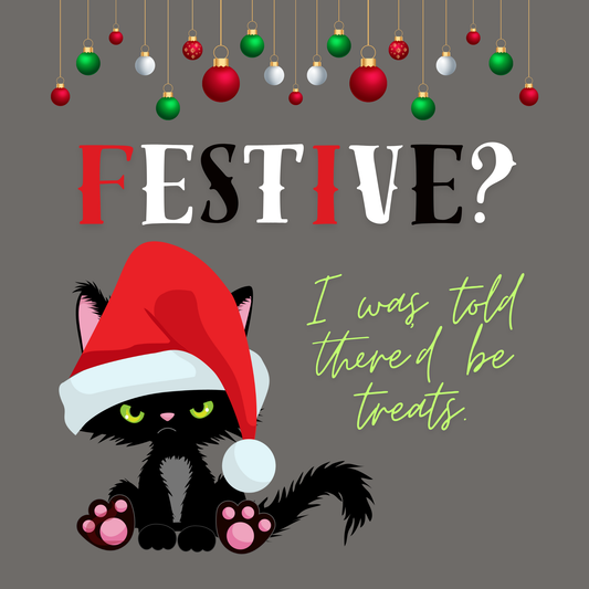 🎄 Festive? I Was Told There’d Be Treats – Christmas Cat Canvas 🎄