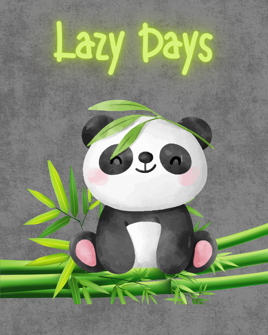 Cute Panda Lazy Days Poster