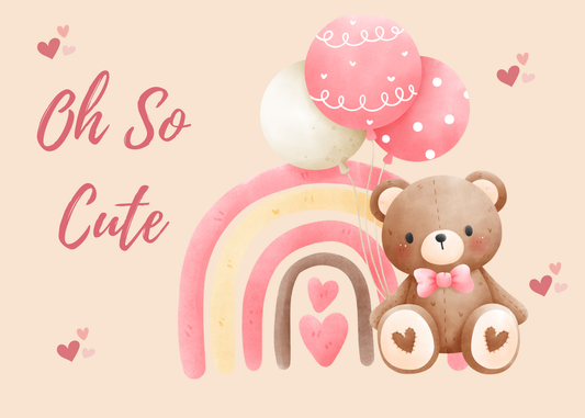 💗 Oh So Cute – New Baby Girl Greeting Card 💗