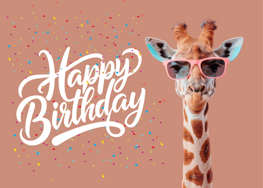 Happy Birthday – Giraffe Greeting Card