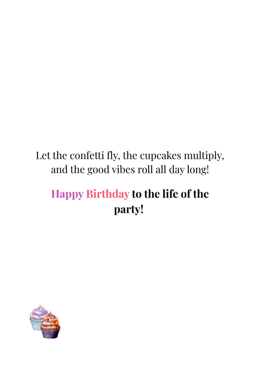 Confetti, Cupcakes & Chaos – Birthday Greeting Card