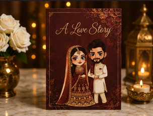 A Love Story – Desi Wedding Congratulations Card