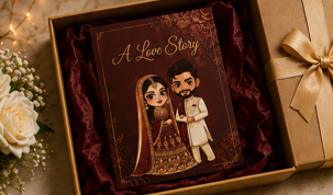 A Love Story – Desi Wedding Congratulations Card
