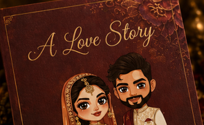 A Love Story – Desi Wedding Congratulations Card
