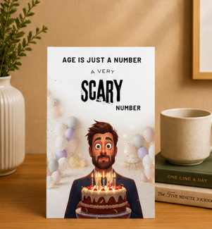 Age Is Just a Number… A Very Scary Number – Funny Birthday Card
