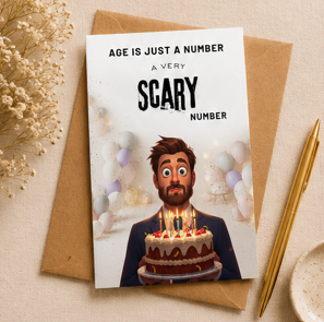 Age Is Just a Number… A Very Scary Number – Funny Birthday Card