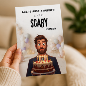 Age Is Just a Number… A Very Scary Number – Funny Birthday Card
