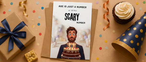 Age Is Just a Number… A Very Scary Number – Funny Birthday Card
