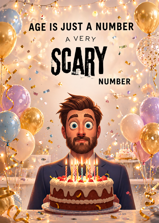 Age Is Just a Number… A Very Scary Number – Funny Birthday Card