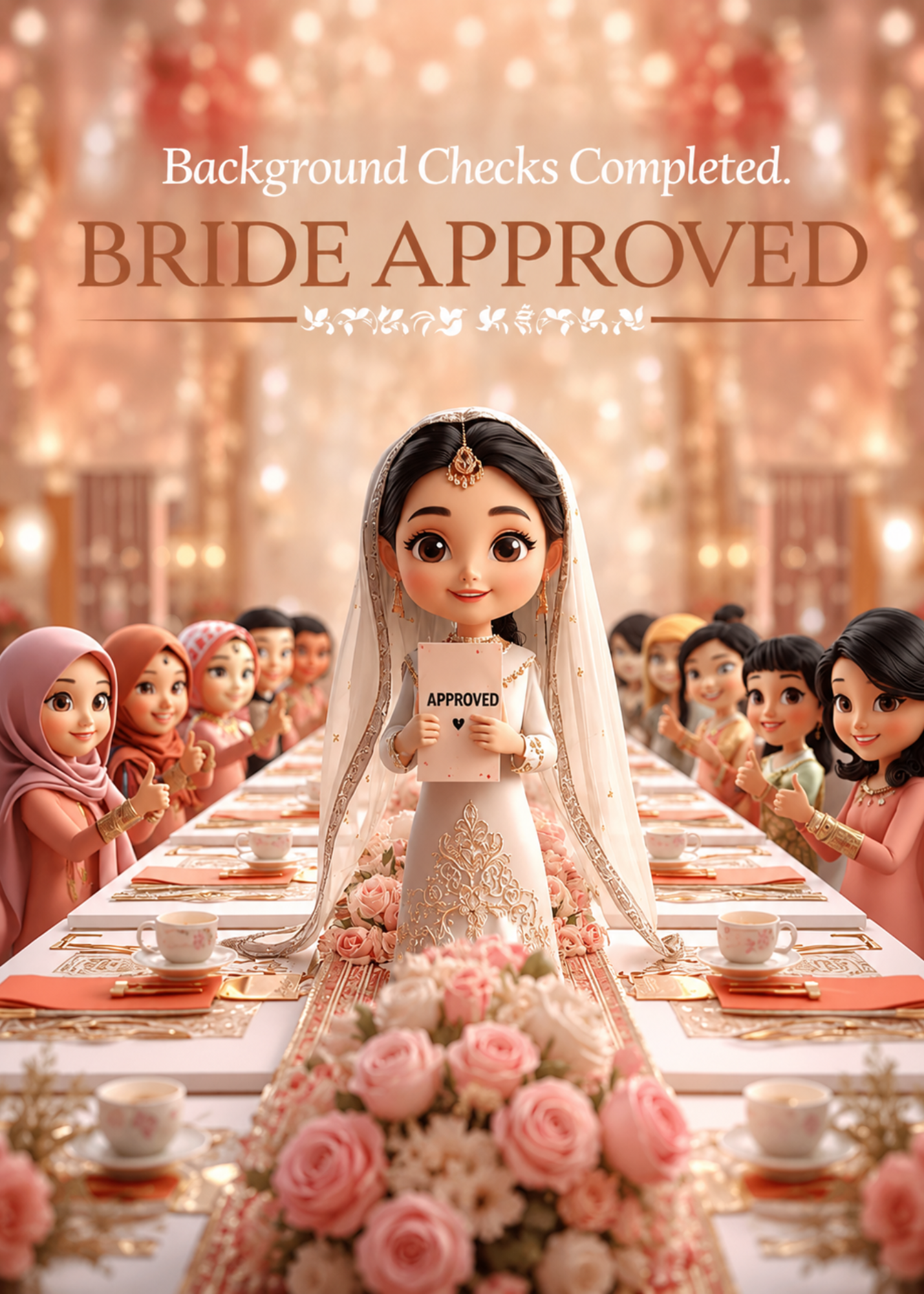 Background Checks Completed, Bride Approved Wedding Card