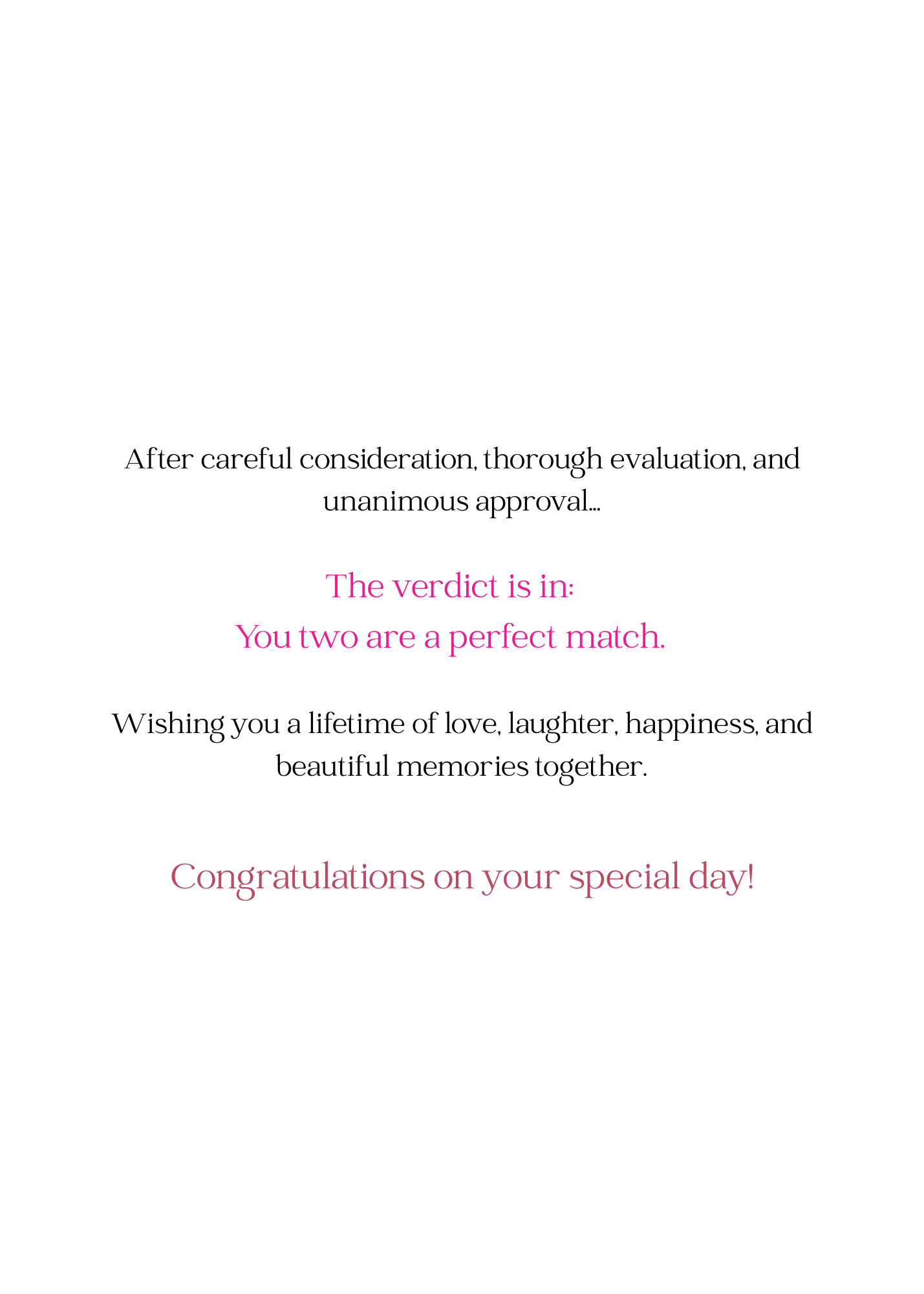 Background Checks Completed, Bride Approved Wedding Card