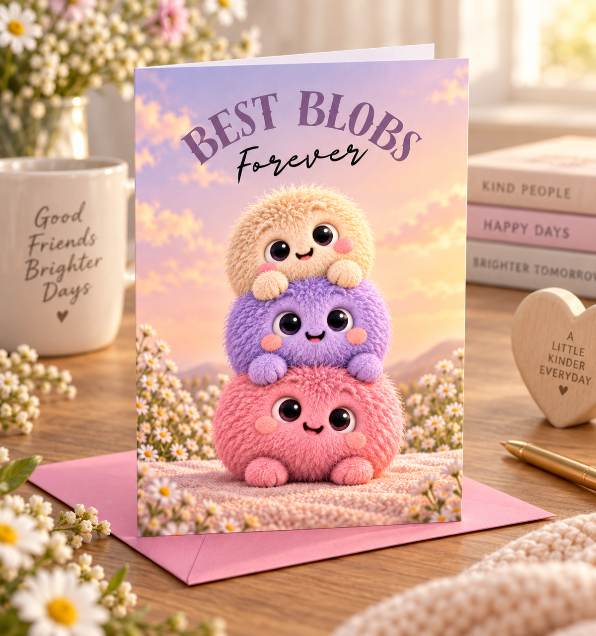 Best Blobs Forever – Cute Best Friend Greeting Card