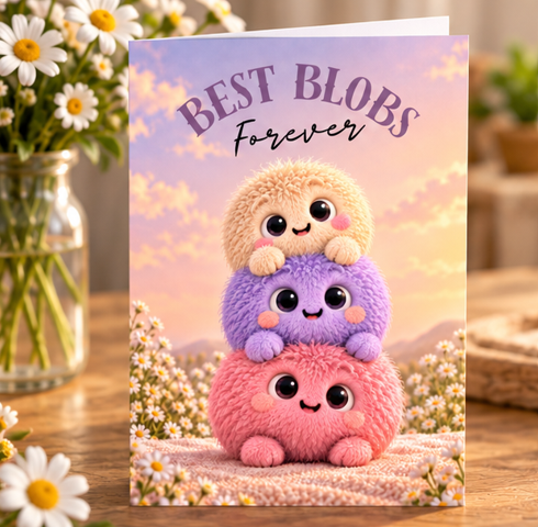 Best Blobs Forever – Cute Best Friend Greeting Card